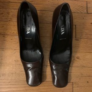 Prada Brown Leather pump heels